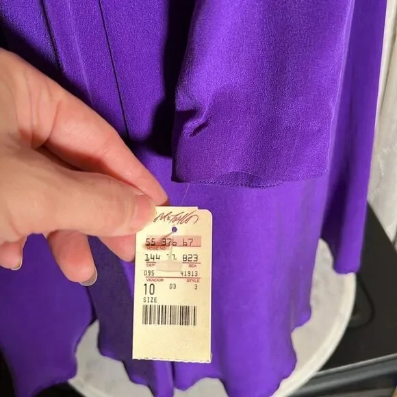 Vintage Pat Argenti Collection 100% Silk Dress Size 10 - Picture 10 of 11